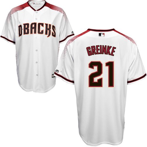 Diamondbacks #21 Zack Greinke White/Brick New Cool Base Stitched MLB Jersey - Click Image to Close
